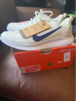 Nike Flex Experience 12 Men’s Running Shoes Size 9.5 White/Blue – Brand New w/ Box (No Lid)