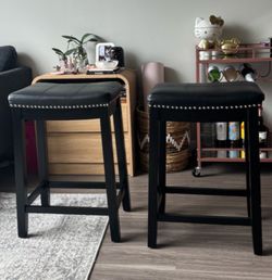 Two 26” barstools - black