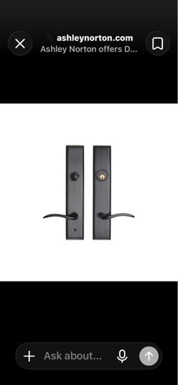 Ashley Norton Matte Black Door Handle Set