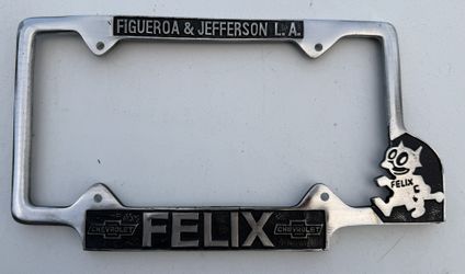 1950’s Chevrolet Felix Cat Car License Plate Frame
