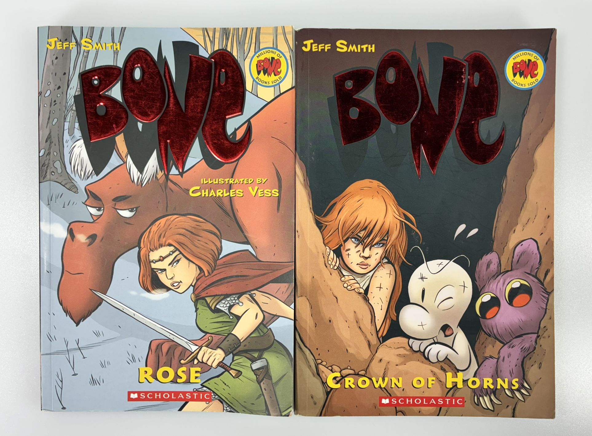 Bone by Jeff Smith Crown of Horns & Rose Graphic Novels 2009 Scholastic