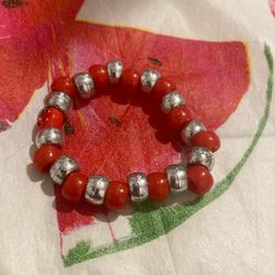 Red And Silver Bracelets
