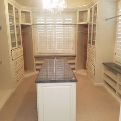 Custom Closet Cabinets and Shelfing With Island