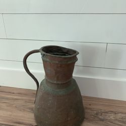 Antique Handmade Metal Vase 
