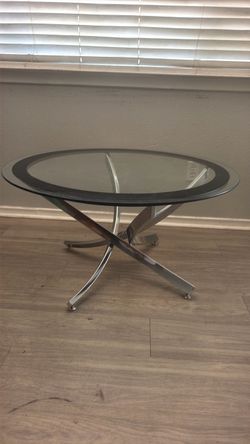 Round Glass Top Coffee Table Chrome Base