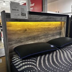 Dark Color Queen/King Bed with Storage, Led /P