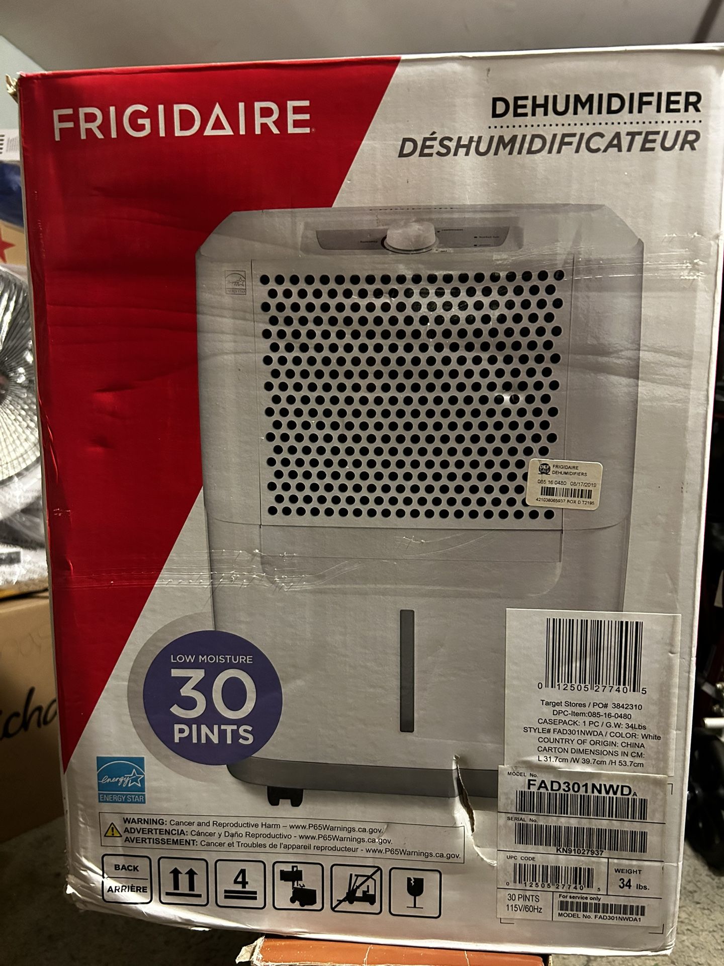 Frigidaire Dehumidifier