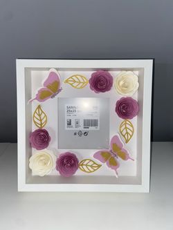 White Pink decorated frame