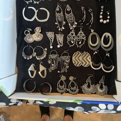 Silver Costume Jewelry Earrings $3 Each