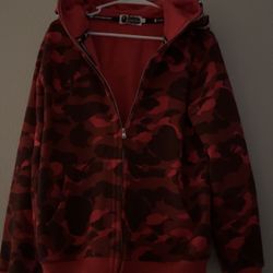 Bape double zip up hoodie 