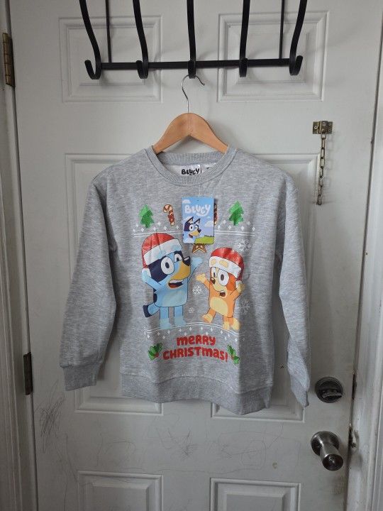 Bluey Youth Merry Christmas Holiday Crewneck Sweatshirt Unisex Medium NWT