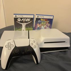 ps5 disc with controller and power cord 