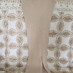 Beige Ribbed Skirt