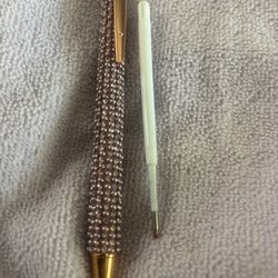 Purple And Pearl Rhinestone Pen
