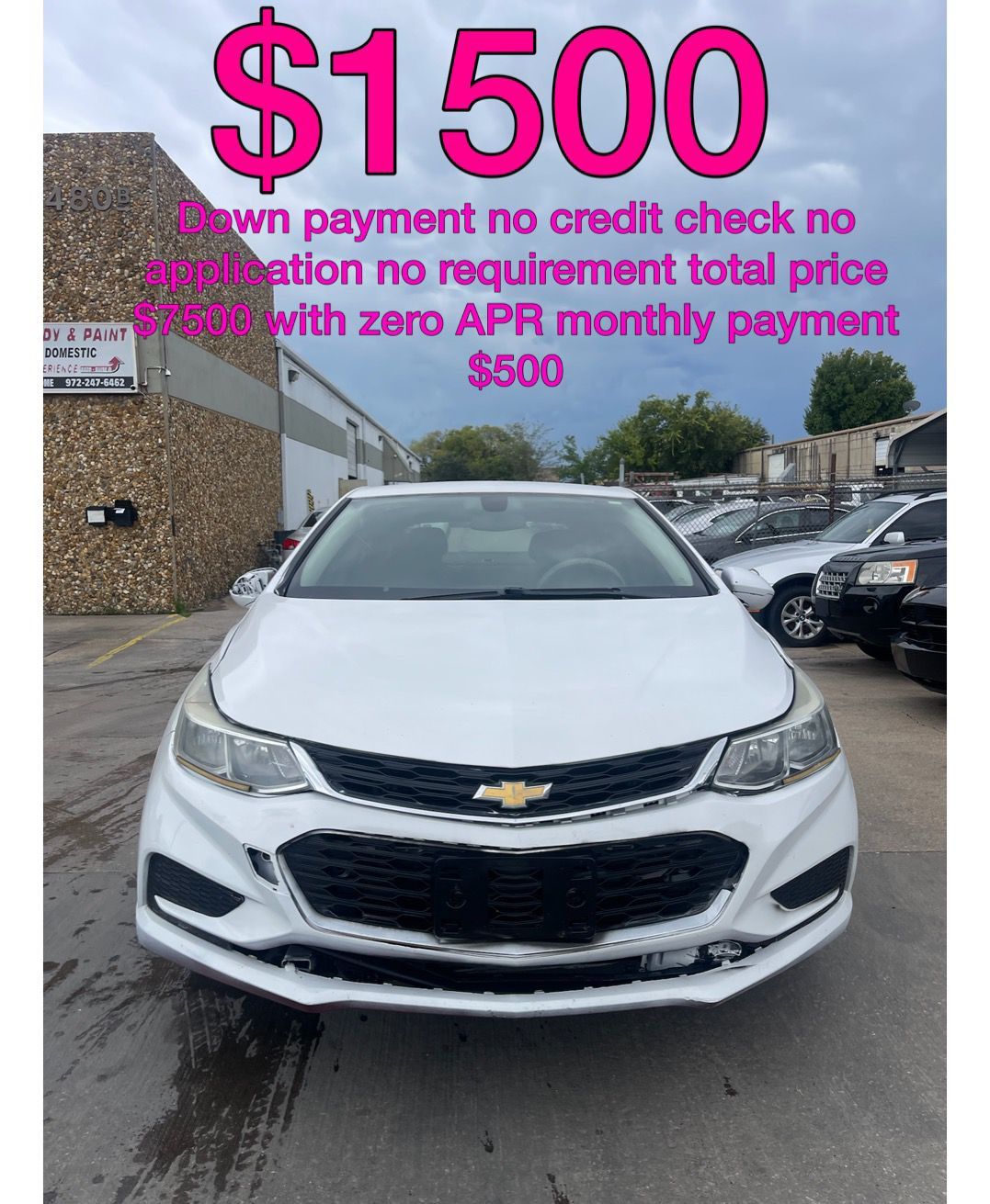 2018 Chevy Cruz No Credit Application No Requirement