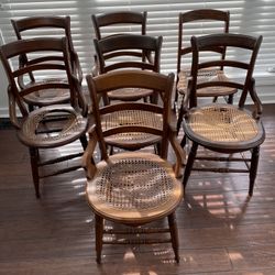 Vintage Chairs - need new cane - 5 each  Solid wood Need Gone ASAP 