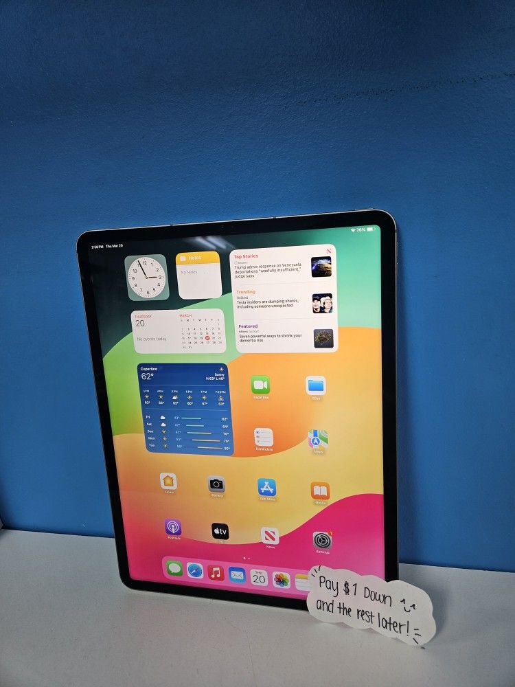Apple IPad Pro 12.9 4th Generation Tablet - $1 To Take it Home same Day and Pay the Rest later!