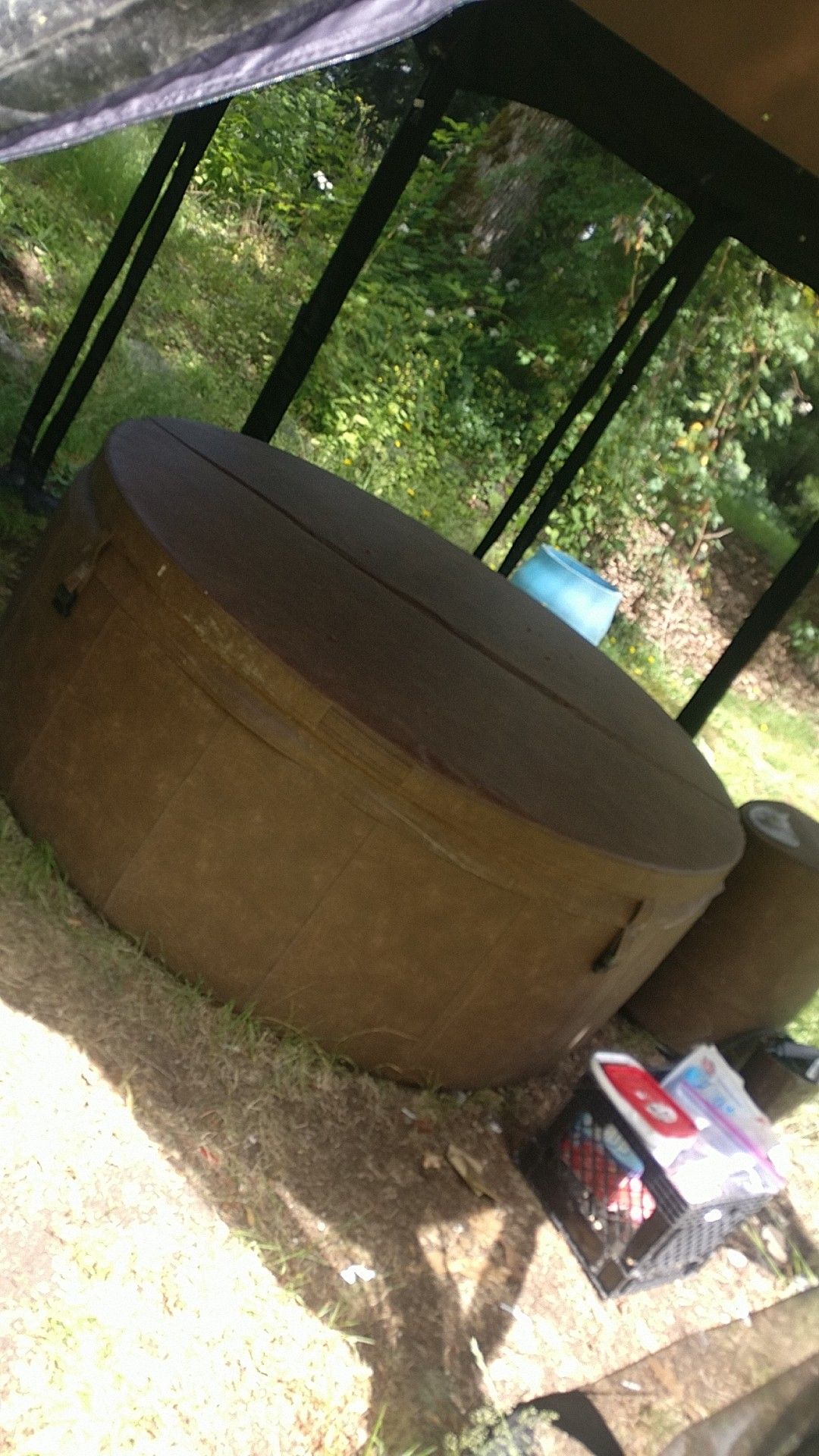 Softub portable hot tub with gazebo
