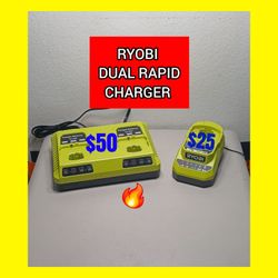 RYOBI DUAL RAPID CHARGER BATTERY TOOLS