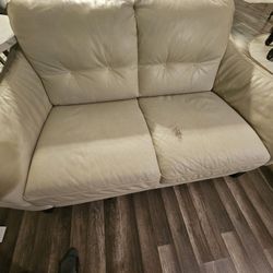 White Leather Couch 
