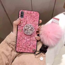 Iphone Xs Max Marble case fury ball and pop socket included