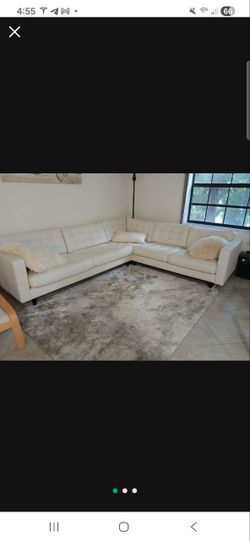 Ikea White Leather Sofa Morabo Corner Couch