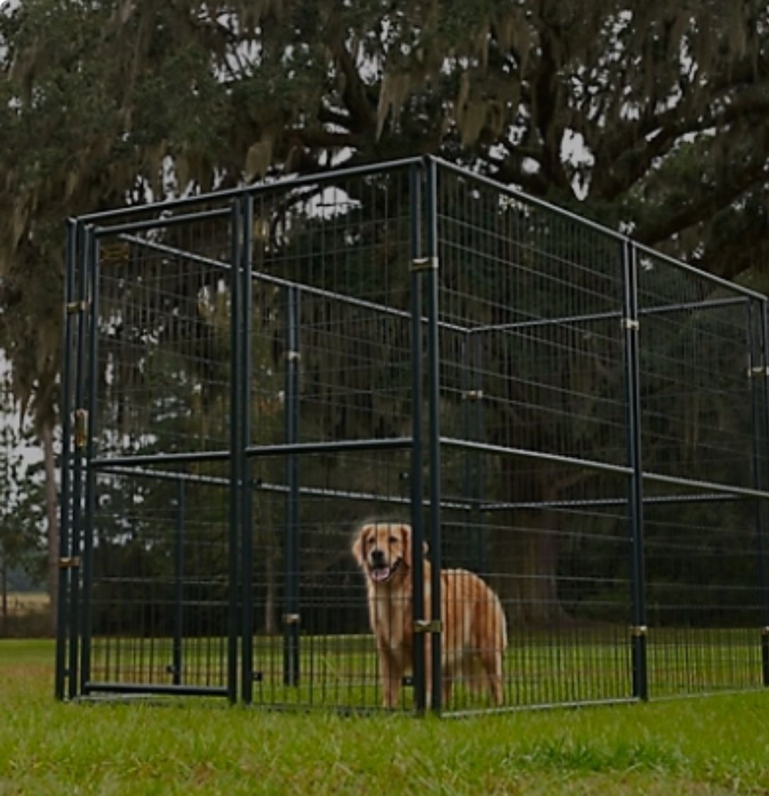 Outdoor Kennel- Retriever 6 ft. x 5 ft. x 10 ft. Lodge Expandable Welded Wire Dog Kennel
