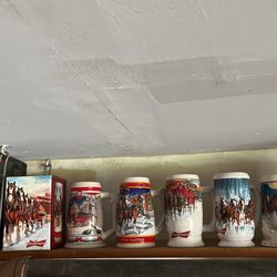 7 Budweiser Steins
