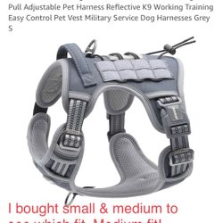 Small Dog Harness Tactical Grey 