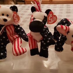 Spangle, Right & Lefty TY Beanie Babies.