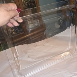 Vandeja De Cristal Rectangular De Princess House Vintage Mide 15 De Ancho Por 13 De Alto 
