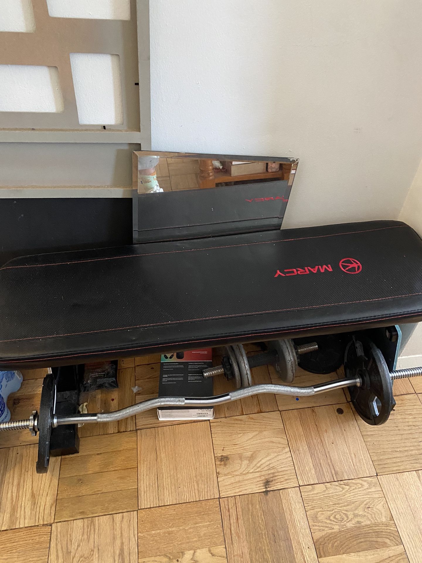 Workout Bench And Curl Bar