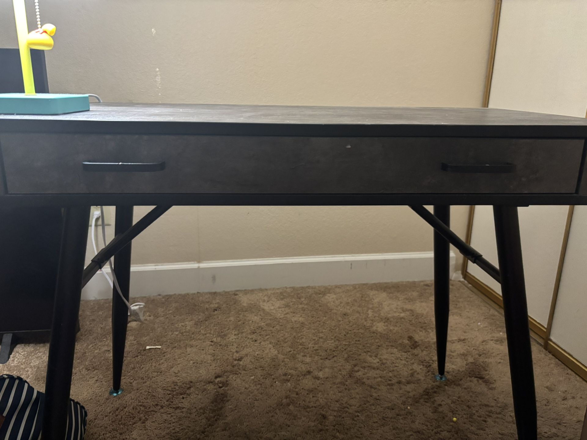 Modern Industrial Writing Desk with Drawer – Great Condition