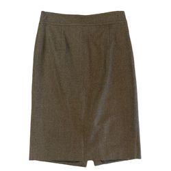 J. Crew 100% Wool Pencil Straight Skirt Brown Women’s Size 4 Lined Zip Up Back