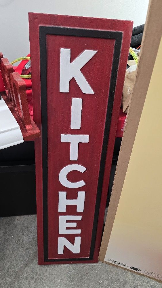 Red Kitchen Sign