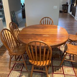 Kitchen Table. Wood 6 Chairs 