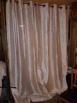 One Set/2 Panel Curtains With Rod 52 In Wide By 8 Ft Long