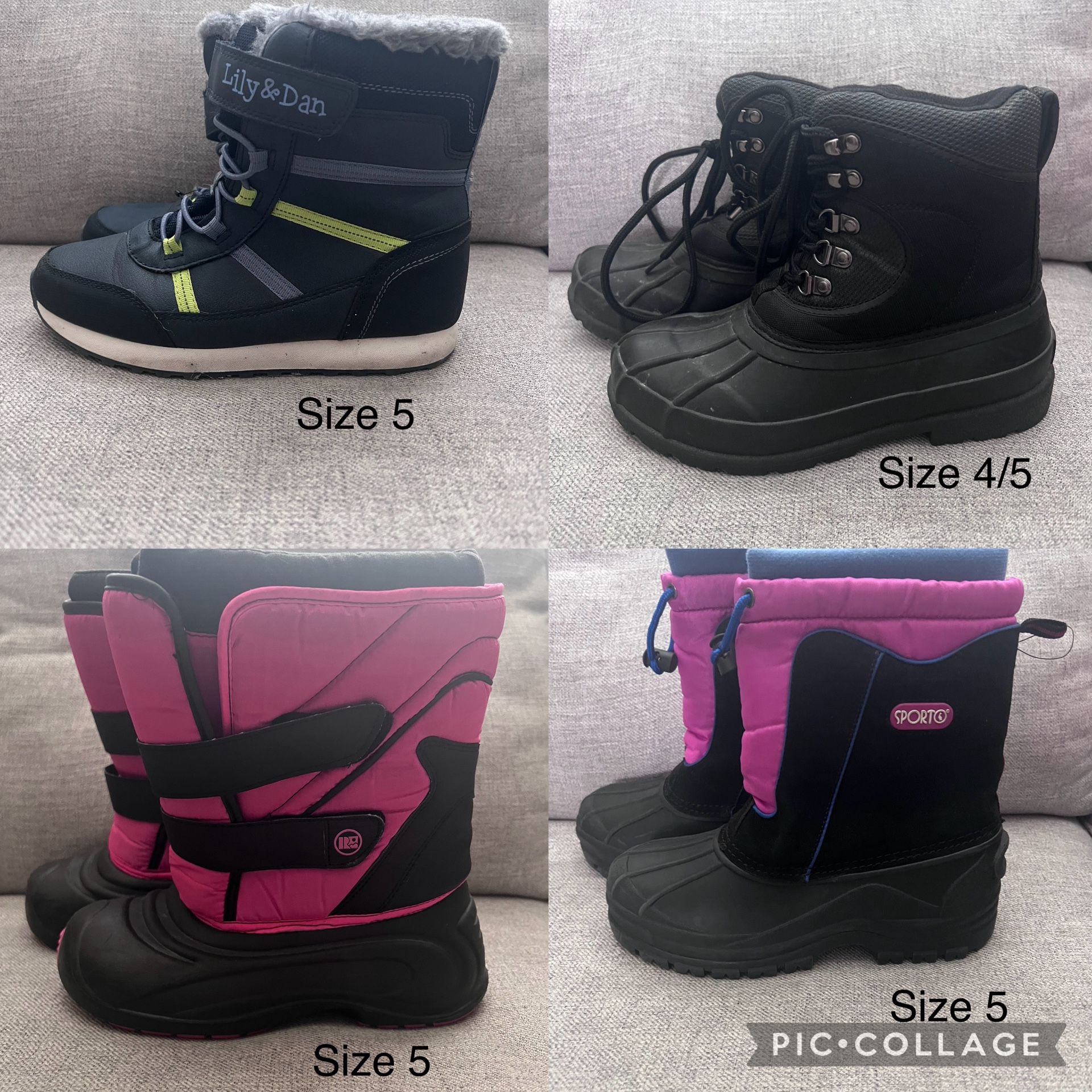Kids Snow Boots Size 5