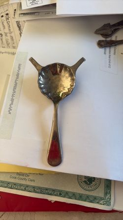 Vintage Silver-Tone Tea Strainer Spoon