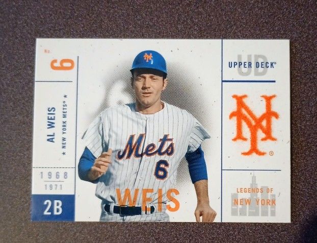 2001 Upper Deck Al Weis Legends Of New York Mets #65 Baseball Card Vintage Collectible MLB Sports