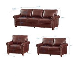 Alcott Hill Faux Leather Burgundy Furniture Set