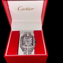 silver cartier roman dial 