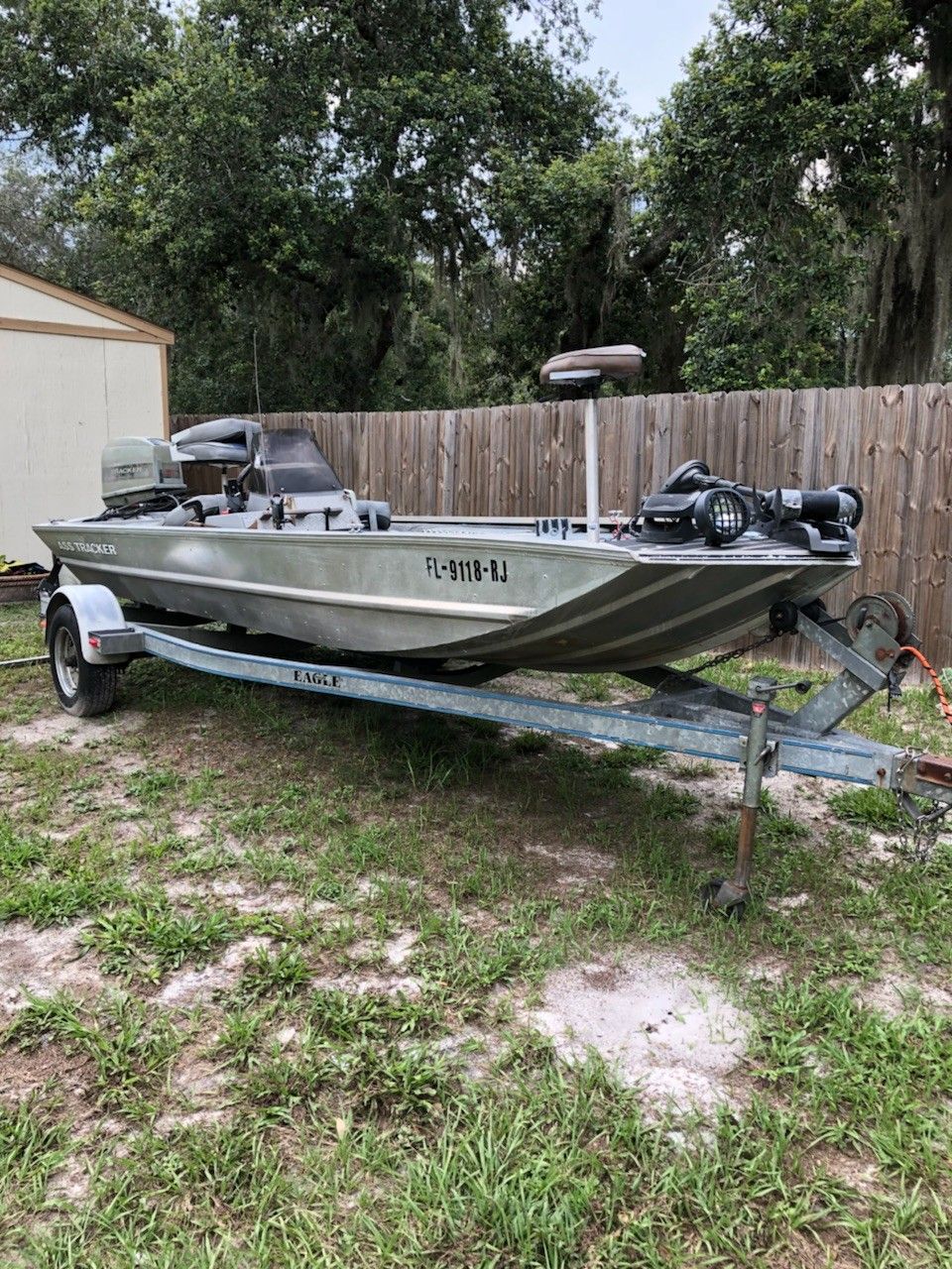 17 ft All Aluminum Bass boat fully loaded