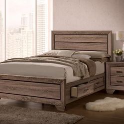 QUEEN STORAGE BED BEDROOM SET 4PCS