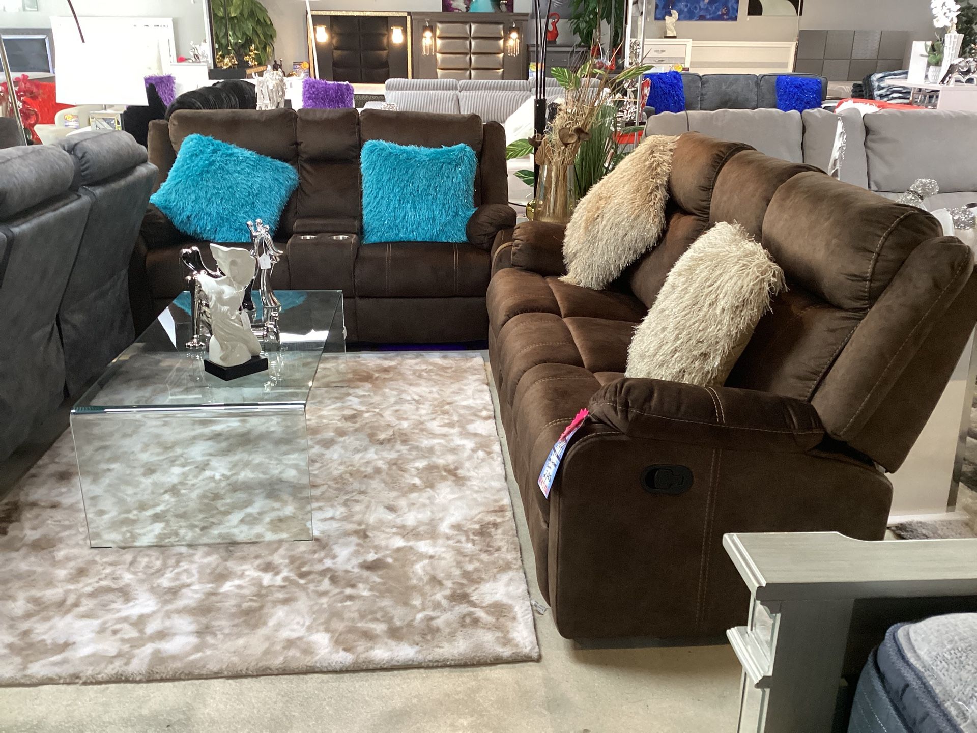 Beautiful Furniture Sofa & Loveseat 2 Manuel Recliner On Sale Now For $899
