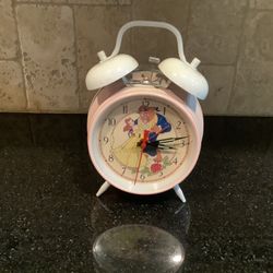 Vintage Disney Beauty and The Beast Wind Up Double Bell Alarm Clock Sunbeam