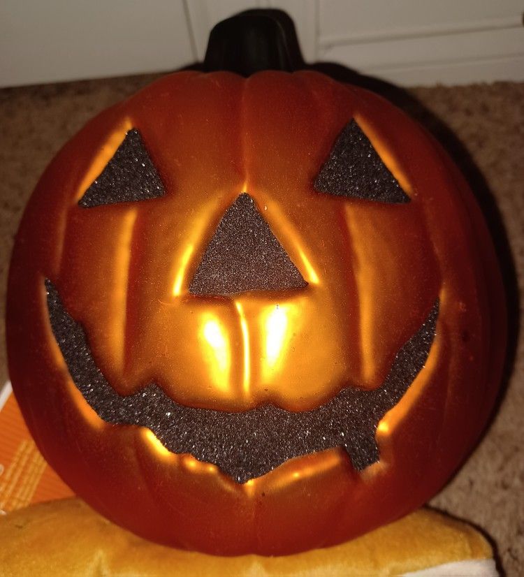 Molded Glass Painted Pumpkin Decor