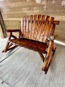 Cedar Log Bench Rocker