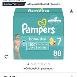 Pampers Baby Dry Diapers - Size 7, 88 Count, Absorbent Disposable Diapers $30