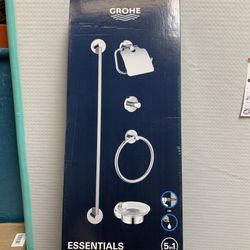 Grohe Essentials Master Bathroom Set, 5-in-1, Starlight Chrome